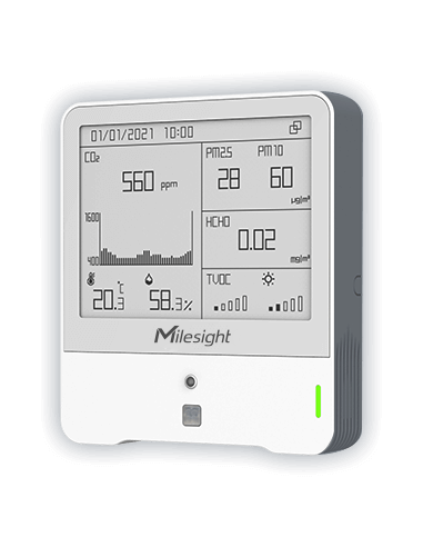 Milesight Sensor de premium AM319-868M LoRaWAN® para monitoreo de la calidad del aire interior y el ambiente